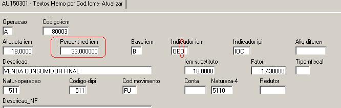 cálculo do ICMS-ST fique correto ( nos casos em que este calculo seja necessário) deve-se colocar a alíquota do ICMS PRÓPRIO, mas no