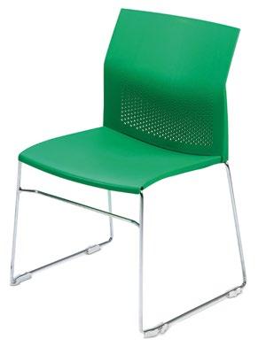 Asiento tapizado.. Respaldo en tela con articulación flexible a los movimientos del usuario. Asiento rebatible que permite que se acoplen, liberando espacio para múltiples usos. Opciones: Plancheta.