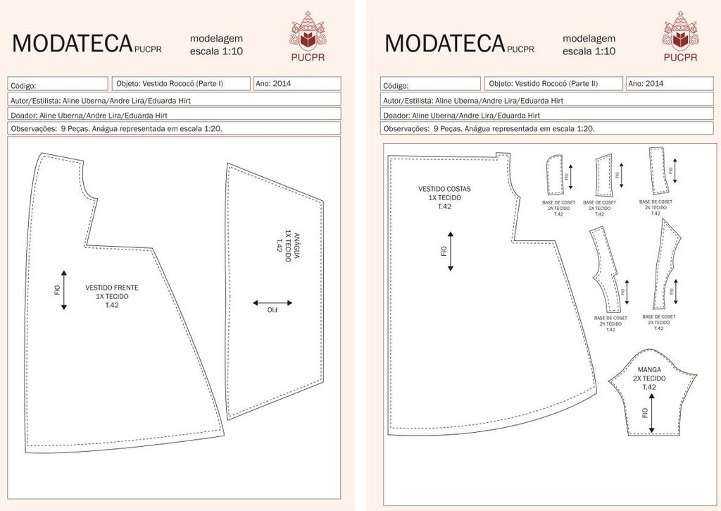 Figura 2. Exemplo de Ficha de Desenho Técnico da Modateca PUCPR 4.