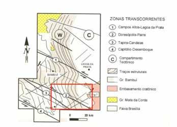 Figura 2 Mapa contendo as folhas do IBGE de Arcos (SF-23-V-B-II-4), Piumhí (SF-23-V-B-II-3) e as porções sul/sudoeste da Folha Lagoa da Prata (SF-23-V-B-II-2) e leste/nordeste da Folha Rio Piumhí
