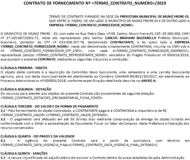 Município/UF, de de. Representante legal da empresa.