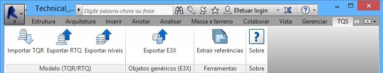 Plugin TQS-Revit 2014 Este tópico ilustra a transferência de dados entre os Sistemas TQS e Autodesk Revit 2014.