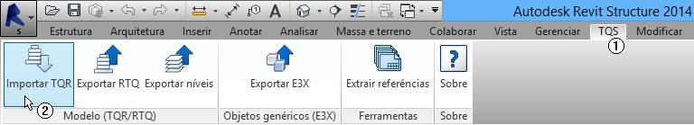 No Revit, para realizar a importação, crie um novo modelo estrutural em branco e siga os seguintes passos: (1) Clique na aba