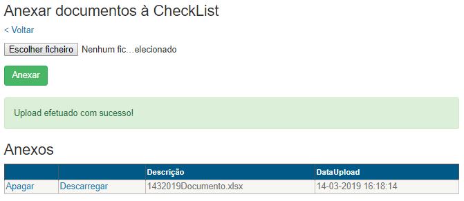 Deverá responder a todos os pontos da CheckList, escolhendo Sim ou NA.