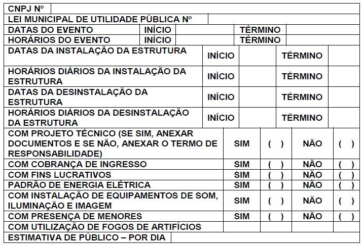 USO DE ESPAÇO PÚBLICO, nos termos do