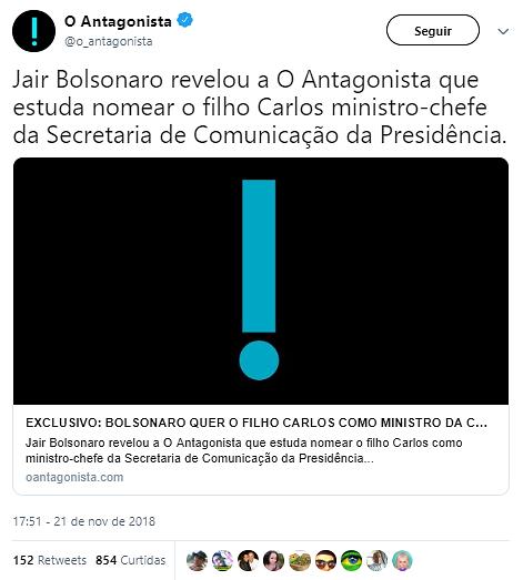 INSIGHTS: As indicações para cargos no futuro governo Bolsonaro geraram novas ondas de debates nas redes sociais nesta última quinta-feira, 23 de novembro de 2018.