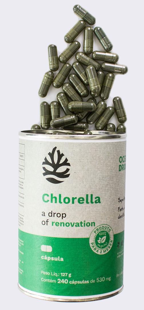 Chlorella Tablets (96g) Cápsula (127g) Uma poderosa microalga com composição