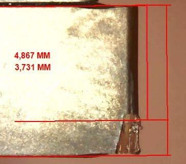 A segunda e a terceira ferramentas utilizadas na usinagem são os insertos com revestimentos de TiAlN e AlCrN e obtiveram sua vida de 108 cm³ (1,08 10-4 m³), com o valor de desgaste conforme a norma