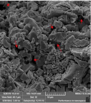 Micrografias da amostra fraturada observada com elétrons retroespalhados. Para a amostra polida (Fig.