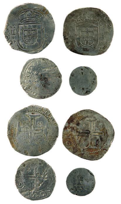 FILIPE II Vintém (XX Reais), N/D, Prata. AG.04.06 BC 50 163 D. ANTÓNIO I 2 Reais, N/D, Cobre. AG.03.