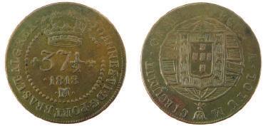 60 DIAMANTINO LEILÕES 507 D. JOÃO PRÍNCIPE REGENTE 4000 Réis 1816, Bahia, Ouro. AG.33.