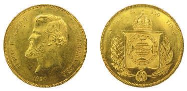 PEDRO II 20000 Réis 1850, Ouro.