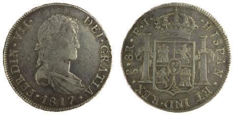 71 611 BOLIVIA 1813 OS, 8 Reales, Prata.