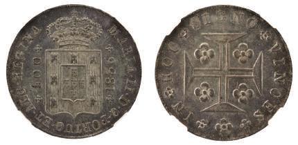 MARIA II Cruzado Novo (480 Réis) 1836, Prata AG.16.04, 2803346-015 NGC MS62 180 731 D.