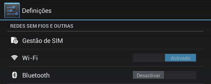 Redes móveis Pode ativar/desativar a conexão de dados móveis e alterar o modo de rede e de ponto de acesso no gestor do SIM ou nas definições de dados Móveis.