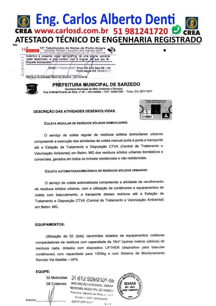 ENGENHEIRO COM ACERVO E ATESTADOS RESPONSABILIDADE E CAPACIDADE TÉCNICA LIMPEZA URBANA MANUTENÇÃO PREDIAL E OBRAS PARA LICITAÇÕES- Página 11 de 122 CURRICULO DE ENGENHEIRO COM ACERVO TECNICO E