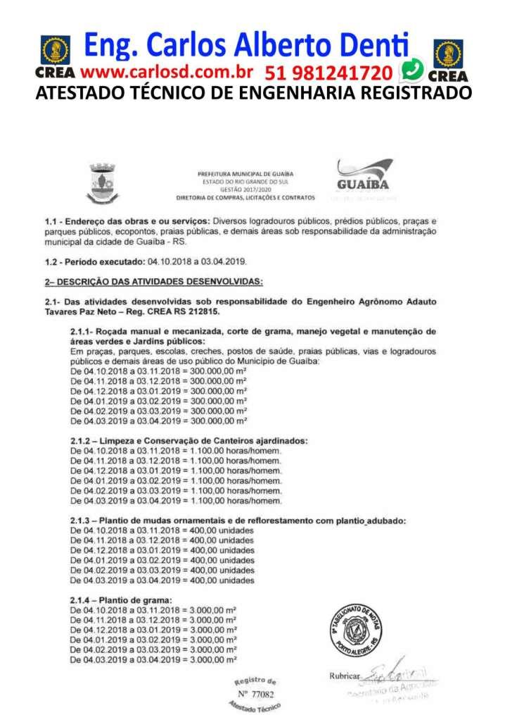 ENGENHEIRO COM ACERVO E ATESTADOS RESPONSABILIDADE E CAPACIDADE TÉCNICA LIMPEZA URBANA MANUTENÇÃO PREDIAL E OBRAS PARA LICITAÇÕES- Página 118 de 122 CURRICULO DE ENGENHEIRO COM ACERVO TECNICO E