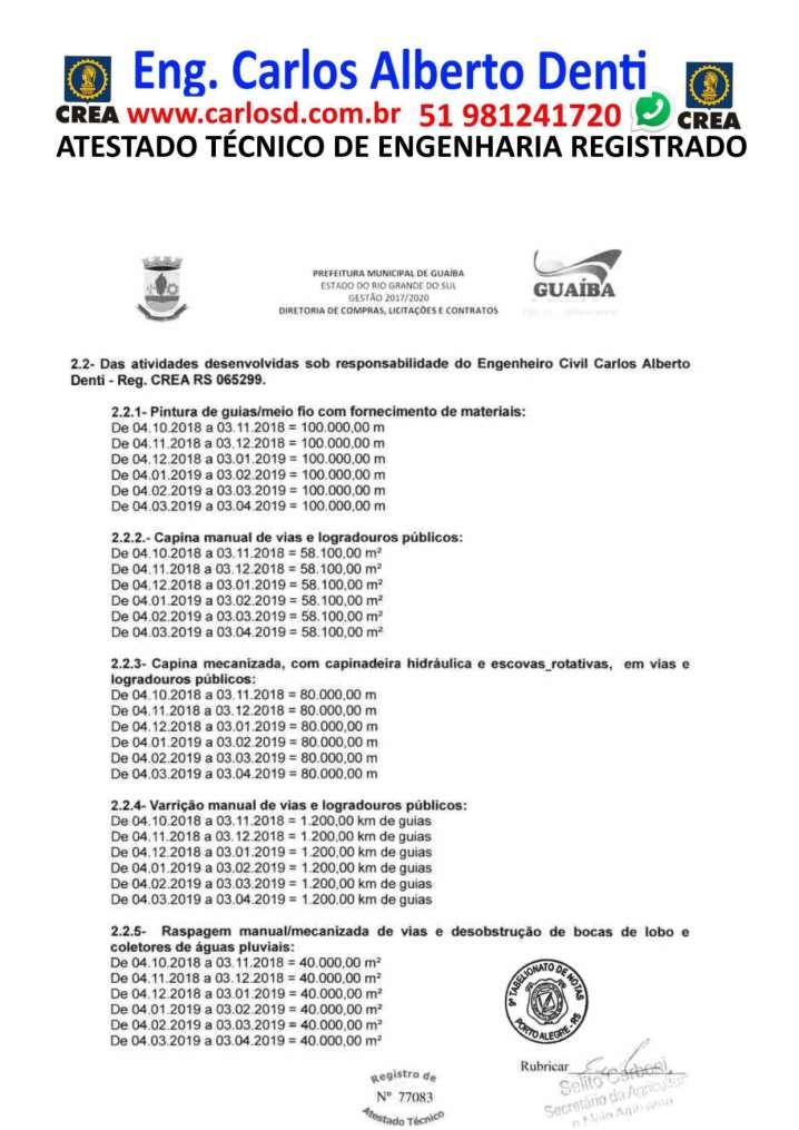 ENGENHEIRO COM ACERVO E ATESTADOS RESPONSABILIDADE E CAPACIDADE TÉCNICA LIMPEZA URBANA MANUTENÇÃO PREDIAL E OBRAS PARA LICITAÇÕES- Página 119 de 122 CURRICULO DE ENGENHEIRO COM ACERVO TECNICO E