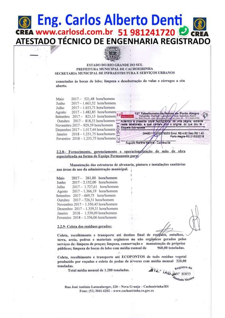 ENGENHEIRO COM ACERVO E ATESTADOS RESPONSABILIDADE E CAPACIDADE TÉCNICA LIMPEZA URBANA MANUTENÇÃO PREDIAL E OBRAS PARA LICITAÇÕES- Página 17 de 122 CURRICULO DE ENGENHEIRO COM ACERVO TECNICO E