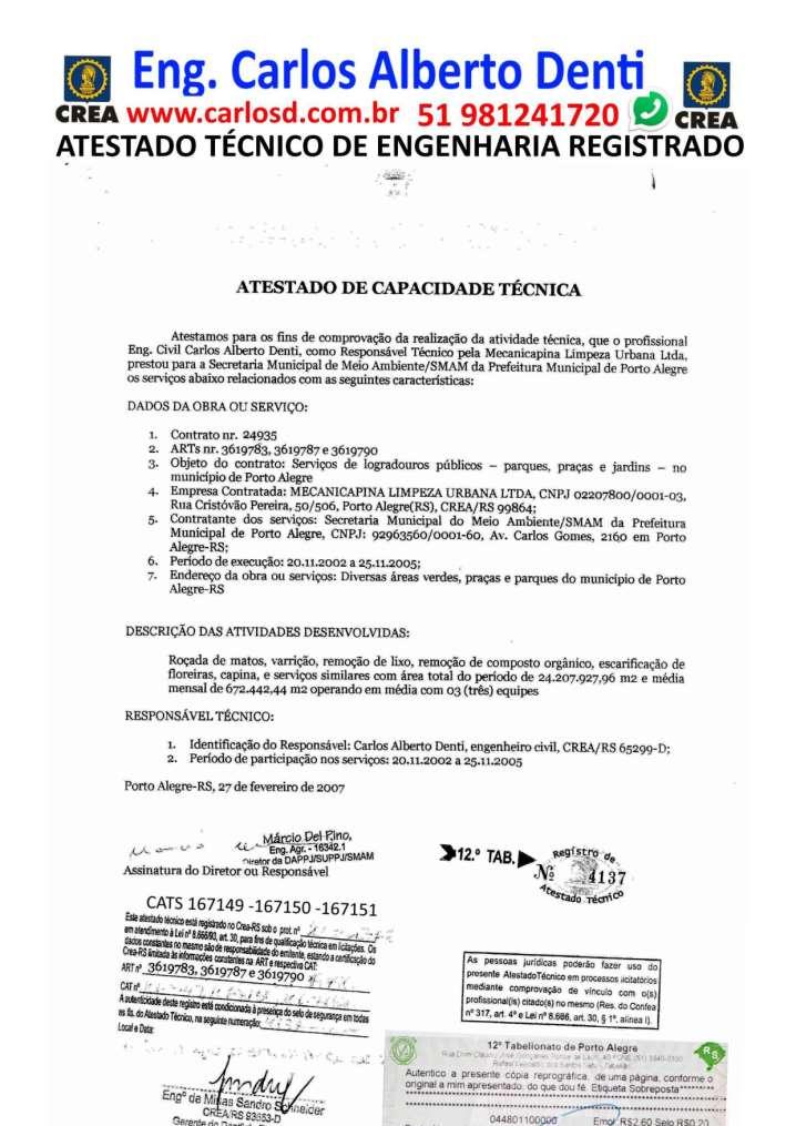 ENGENHEIRO COM ACERVO E ATESTADOS RESPONSABILIDADE E CAPACIDADE TÉCNICA LIMPEZA URBANA MANUTENÇÃO PREDIAL E OBRAS PARA LICITAÇÕES- Página 80 de 122 CURRICULO DE ENGENHEIRO COM ACERVO TECNICO E