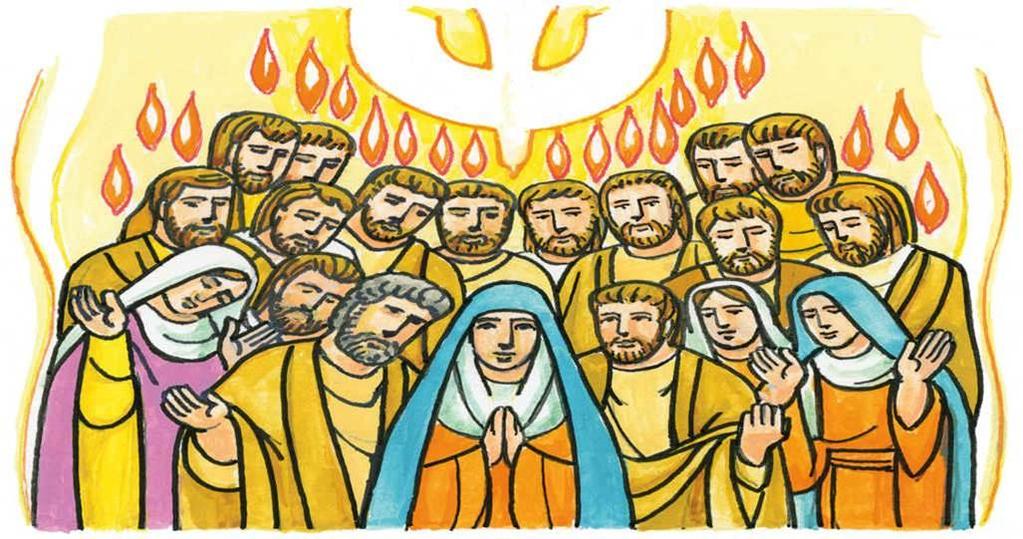 Juntamente com o Espírito Santo, está sempre Maria no meio do povo. Ela reunia os discípulos para O invocarem (At 1, 14), e assim tornou possível a explosão missionária que se deu no Pentecostes.