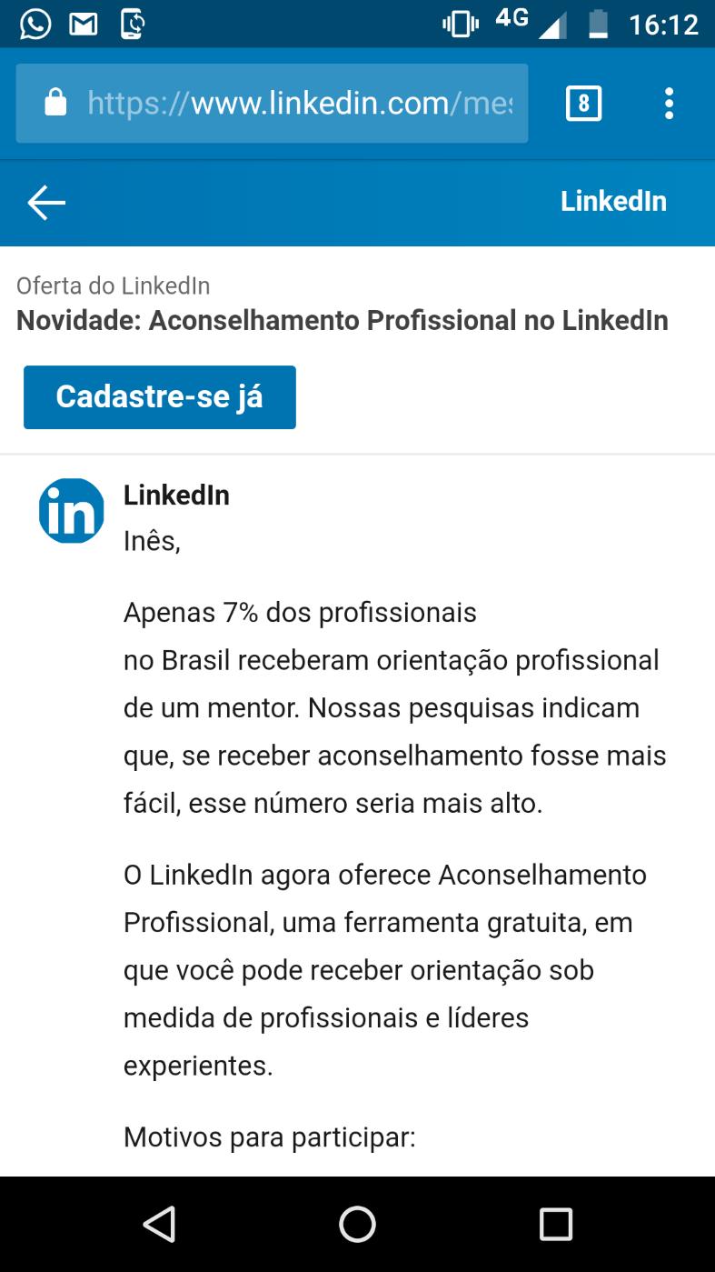 Envie mensagens altamente segmentadas para os profissionais que importam para o seu negócio - direto na caixa de entrada do LinkedIn.