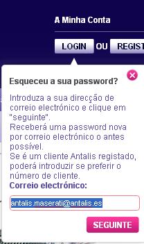 4 6 5 Introduza a sua direcção de e-