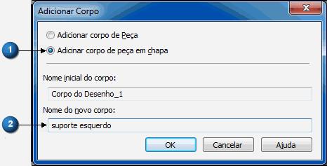 Lição 4 Atividade: Modelagem de corpos múltiplos Adicionar um corpo Na aba Iníciofigrupo Sólidos, escolha o comando Adicionar Corpo.