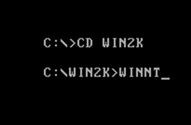Depois de copiar os arquivos devemos voltar para a unidade C: e acessar a pasta Win2k para executar o comando de instalação winnt. Ex.