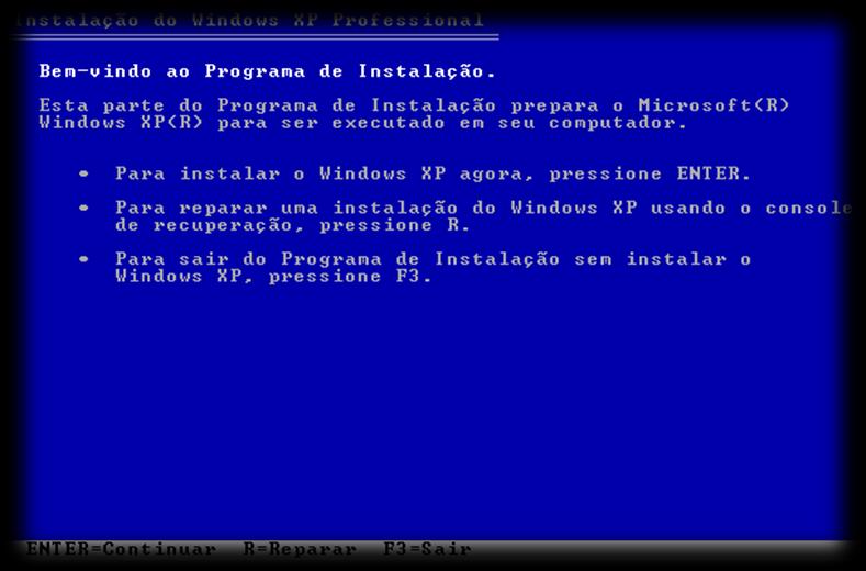 INSTALANDO O WINDOWS XP Pré-requisitos: Processador 333MHz Memória 256MB Hard Disk 2.0GB A instalação do Windows XP é muito mais fácil em comparação com a do Windows 2000 Professional.