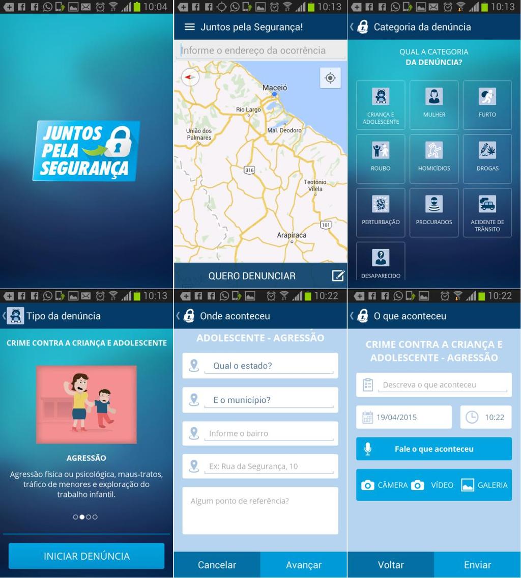 Aplicativo celular de Denúncias