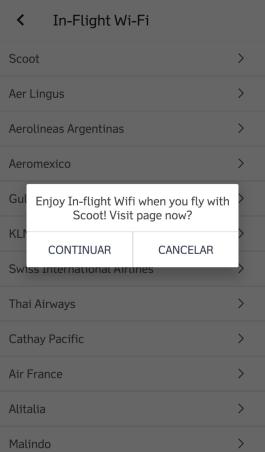 In-flight Wifi In-flight Wifi é um serviço prestado por companhias aéreas para passageiros que desejam utilizar a internet durante seus voos Em 2018 a Flexiroam fechou uma parceria com a Scoot,