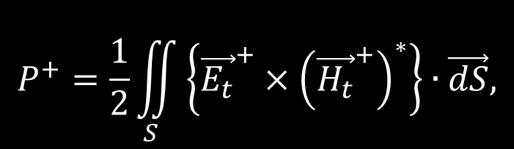 A potência se propagando no sentido positivo do guia pode ser calculada: onde S é a seção reta do guia de onda. Substituindo as expressões para os campos transversais: { } P = 1 A! et! h t * S d!
