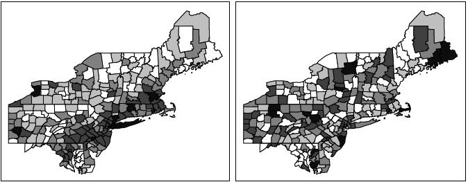 A. Janela Exploratória Considere um mapa subdividido em m regiões e um valor fixo k, com 1 k m. Para cada região i {1,..., m}, a i é o centroide da referida região (um ponto arbitrário em seu interior).