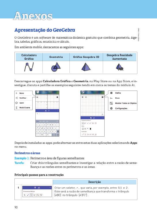 Anexos Para promover os valores da curiosidade, reflexão e inovação, apresentam-se aplicações e