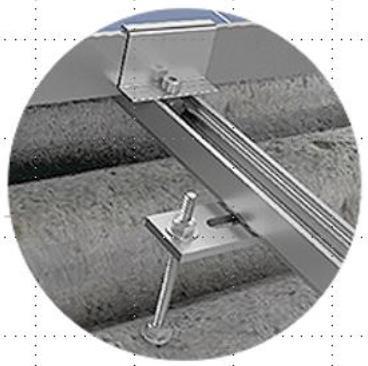 Estrutura de fixação para sistema fotovoltaico em telha de fibrocimento Fixação para 4 módulos As estruturas de fixação Intelbras para sistemas fotovoltaicos são práticas, eficientes e robustas.
