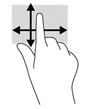 Deslizar de um dedo O deslizar de um dedo é principalmente utilizado para dispor ou navegar através de listas e páginas, mas também o pode utilizar para outras interações, tal como mover um objeto.