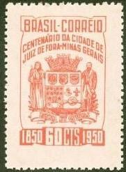 Excetuando as grandes capitais, Juiz de Fora é uma das cidades brasileiras com mais registros em selos postais no Brasil.