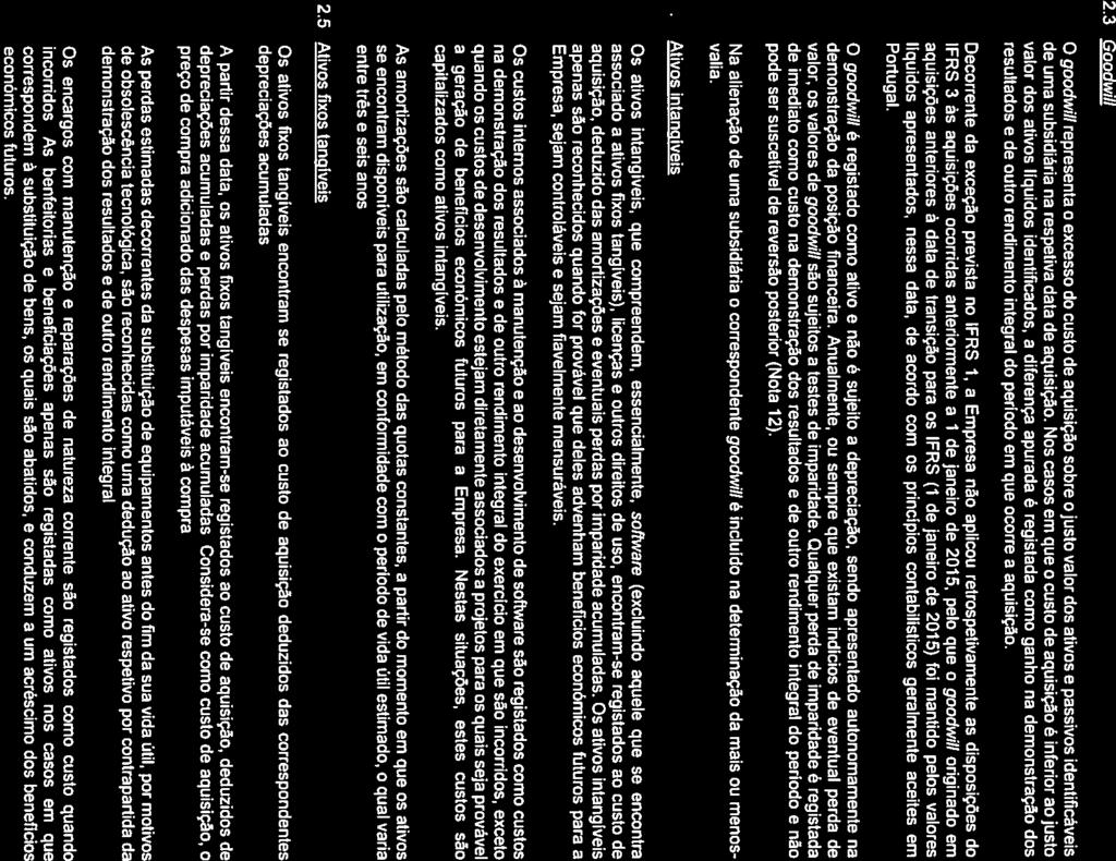 SOCIEDADE SIC - INDEPENDENTE DE COMUNICAÇÂO, S.A. ANEXO Às DEMONSTRAÇÕES FINANCEIRAS EM 31 DE DEZEMBRO DE 2018 (Montantes expressos em Euros) 2.3 Goodwil!