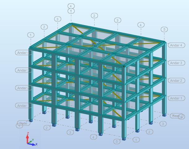 4.5. MODELAÇÃO Para a realização deste trabalho foi utilizado o programa de cálculo automático Autodesk Robot Structural Analysis 2017. Construiu-se a estrutura que se encontra na Figura 6.