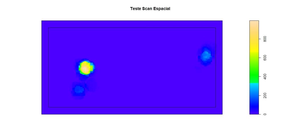 Figura 16: Teste Scan 3.5 Teste Knox Feita a análise puramente espacial, iremos agora verificar se existe interação entre o espaço e o tempo.