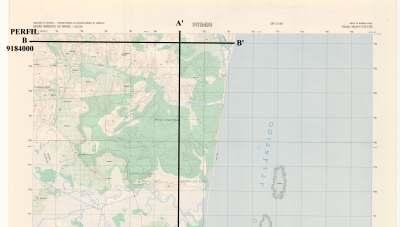 Figura 5: Localização e orientação dos perfis topográficos, na carta de Pitimbu.
