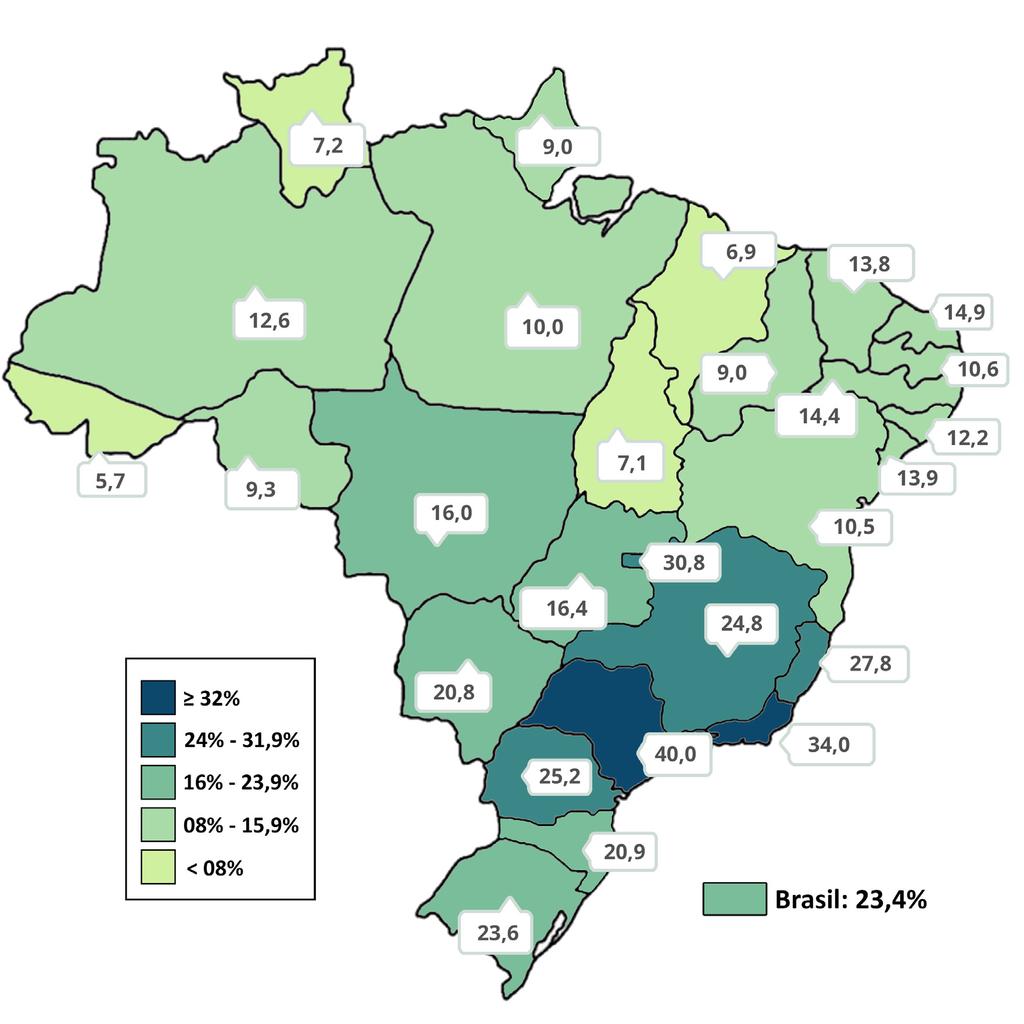 Nota de Acompanhamento de Beneficiários Edição nº 03-2016 - Data base: Agosto de 2016 Mapa 2 - taxa de cobertura (%) de planos