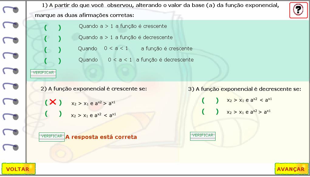 13. As questões devem ser respondidas, clicando sobre as alternativas que são verdadeiras.