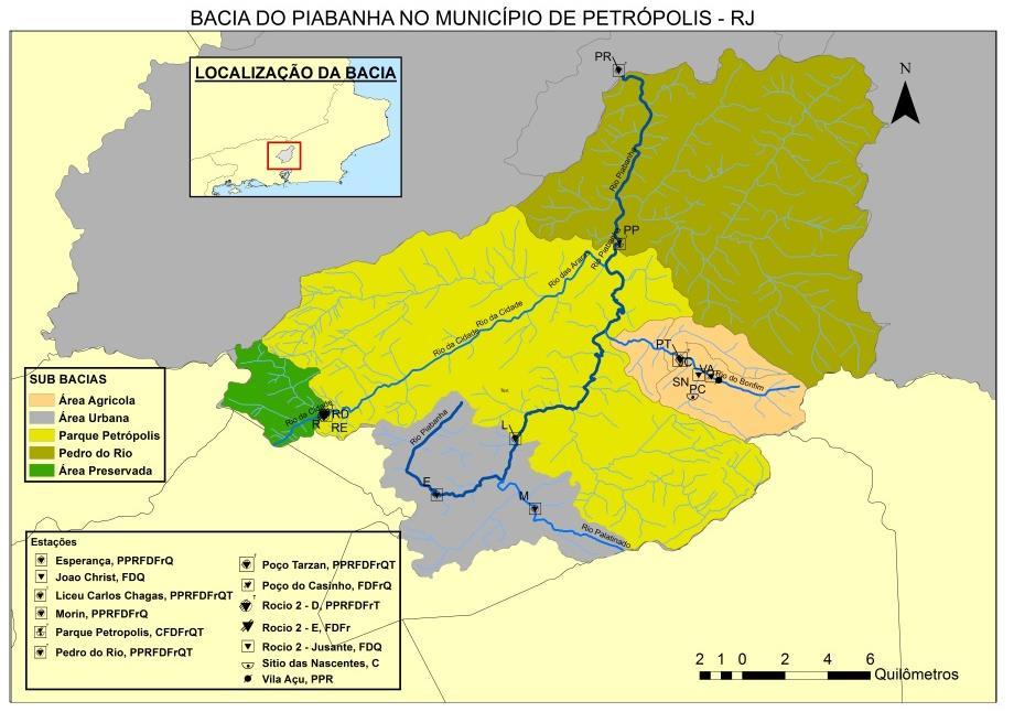 umidade do solo, temperatura do solo e precipitação. Há 5 estações que são telemétricas (T).