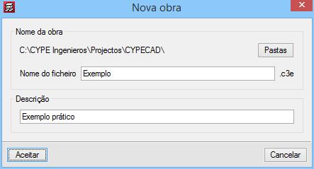 12 3.3. Introdução de Dados 3.3.1. Criação da obra Siga este processo para criar a obra: Prima sobre Arquivo> Novo.