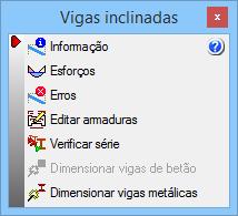 No caso de efetuar alguma alteração, seguidamente deverá premir o ícone Recolocar para que o programa verifique a nova armadura. 3.5.2. Vigas inclinadas 3.5.2.1.