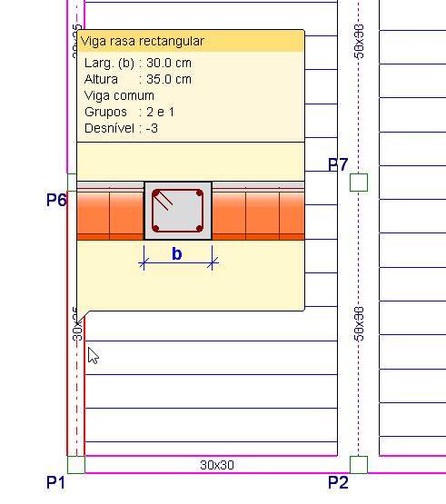 150 Fig. 4.4 Consulte a opção Vigas> Viga comum> Fazer viga comum para mais informação.