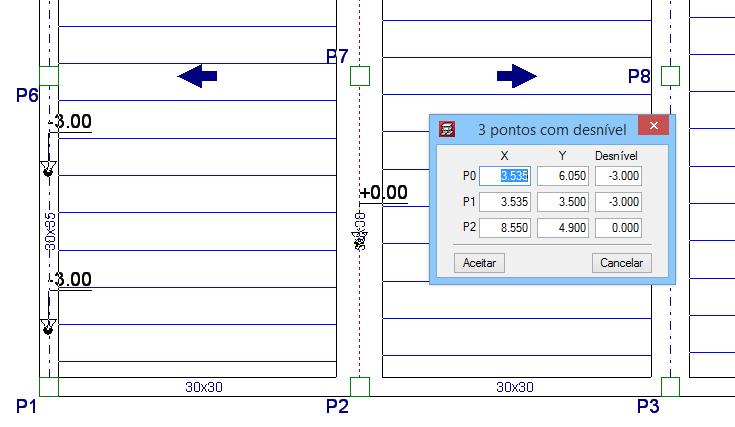 As cotas dos planos são negativas neste caso. Caso 3 Fig. 4.5 Existem lajes horizontais em ambos os extremos da laje inclinada.