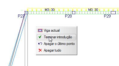 72 Fig. 3.140 Prima agora no pilar P27. Para terminar, prima com o e depois em Terminar introdução. Fig. 3.141 Prima agora sobre os pilares P8, P9, P17, P16 e P8.